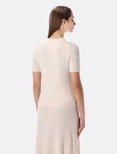Zimmermann Hypnotic cream beaded knit t-shirt - | Spazio Pritelli