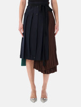 Prada patchwork rush-stitch asymmetrical skirt - | Spazio Pritelli