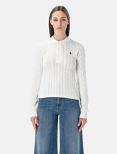 Polo Ralph Lauren cable-knit cotton polo sweater - | Spazio Pritelli