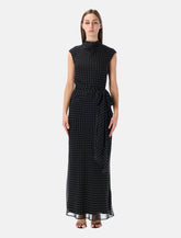 Rotate long printed dress with tie - | Spazio Pritelli