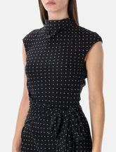 Rotate long printed dress with tie - | Spazio Pritelli