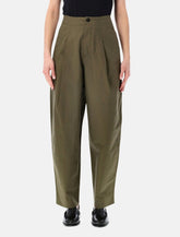 Soeur Daley round khaki organic cotton pants - | Spazio Pritelli