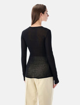 Soeur Isabella long-sleeve sheer cotton top - | Spazio Pritelli