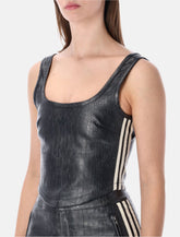 Adidas Originals fitted black faux leather corset - | Spazio Pritelli