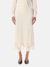 Alberta Ferretti lace-trim midi skirt - | Spazio Pritelli