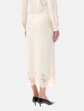 Alberta Ferretti lace-trim midi skirt - | Spazio Pritelli