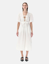 Abito midi in cotone bianco di Ganni - | Spazio Pritelli