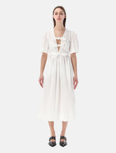 Ganni white cotton midi dress - | Spazio Pritelli