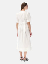 Abito midi in cotone bianco di Ganni - | Spazio Pritelli