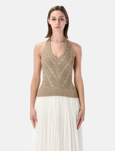 Ralph Lauren cable knit silk halter top - | Spazio Pritelli