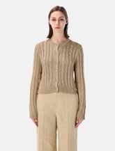 Ralph Lauren cropped cable knit silk cardigan - | Spazio Pritelli