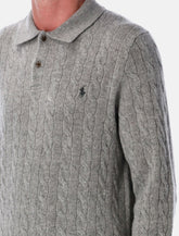 Polo Ralph Lauren cable knit wool and cashmere polo sweater - | Spazio Pritelli