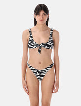 The Attico zebra print lycra bikini set - | Spazio Pritelli