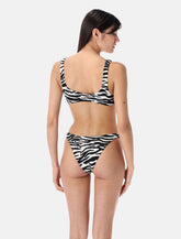 The Attico zebra print lycra bikini set - | Spazio Pritelli