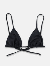 Let’s Swim triangle bikini top with metal branding - | Spazio Pritelli