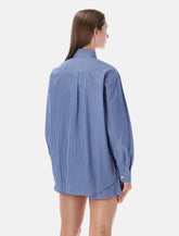 Sporty & Rich Coco SRC oversized blue striped shirt - | Spazio Pritelli