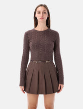 Maglia corta a trecce SRC Sporty & Rich cioccolato - | Spazio Pritelli