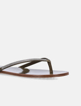 Sandali infradito Pedro García Prune in raso con cristalli - | Spazio Pritelli