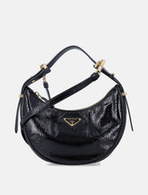 Prada Borsa Arqué Triangolo Smaltato Tracolla Rimovibile Nero - | Spazio Pritelli