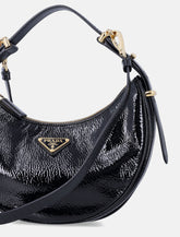 Prada Borsa Arqué Triangolo Smaltato Tracolla Rimovibile Nero - | Spazio Pritelli