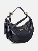 Prada Borsa Arqué Triangolo Smaltato Tracolla Rimovibile Nero - | Spazio Pritelli