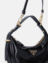 Prada Borsa Arqué Triangolo Smaltato Tracolla Rimovibile Nero - | Spazio Pritelli