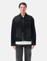 Represent aged black Collared denim jacket - | Spazio Pritelli