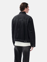 Represent aged black Collared denim jacket - | Spazio Pritelli