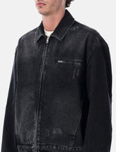 Represent aged black Collared denim jacket - | Spazio Pritelli