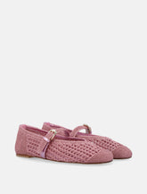 Stuart Weitzman metallic crochet Leora Mary Jane flat - | Spazio Pritelli