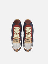 Miu Miu Plume technical fabric and suede woman's sneakers - | Spazio Pritelli