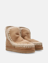 Mou Eskimo 18 sheepskin boots with crochet stitching - | Spazio Pritelli