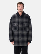 and wander Long Shaggy check jacket - | Spazio Pritelli