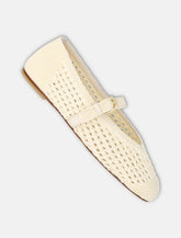 Stuart Weitzman ecru crochet Leora Mary Jane flat - | Spazio Pritelli