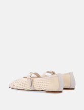 Stuart Weitzman ecru crochet Leora Mary Jane flat - | Spazio Pritelli