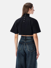 Alaïa cropped cotton T-shirt - | Spazio Pritelli