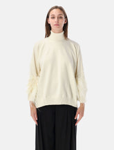 Alberta Ferretti maglione in lana merino con piume - | Spazio Pritelli