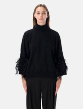Alberta Ferretti maglione in lana merino con piume - | Spazio Pritelli