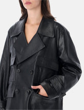 Sword Double-Breasted Leather Jacket - | Spazio Pritelli