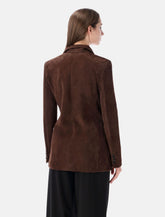 Ralph Lauren suede double-breasted blazer - | Spazio Pritelli