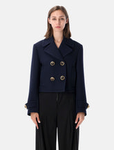 Balenciaga cropped textured wool peacoat - | Spazio Pritelli
