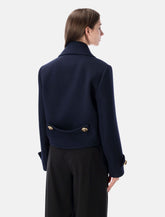 Balenciaga cropped textured wool peacoat - | Spazio Pritelli