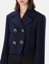 Balenciaga cropped textured wool peacoat - | Spazio Pritelli