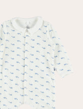 Petit Bateau whale velour sleepsuit - | Spazio Pritelli