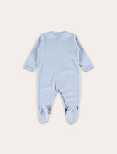 Petit Bateau blue velour baby sleepsuit - | Spazio Pritelli