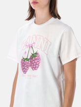 Ganni raspberry print cotton T-shirt - | Spazio Pritelli