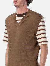 Aurelee flat yarn rib knit vest - | Spazio Pritelli