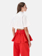 Alaïa cropped cotton T-shirt - | Spazio Pritelli