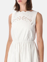 Self-Portrait embroidered cotton mini dress - | Spazio Pritelli