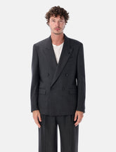 Lardini double-breasted stretch wool blazer - | Spazio Pritelli